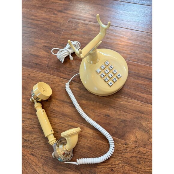 VTG Radio Shack French Style Push Button Telephone 43-330 Beige Gold UNTESTED - Picture 9 of 12